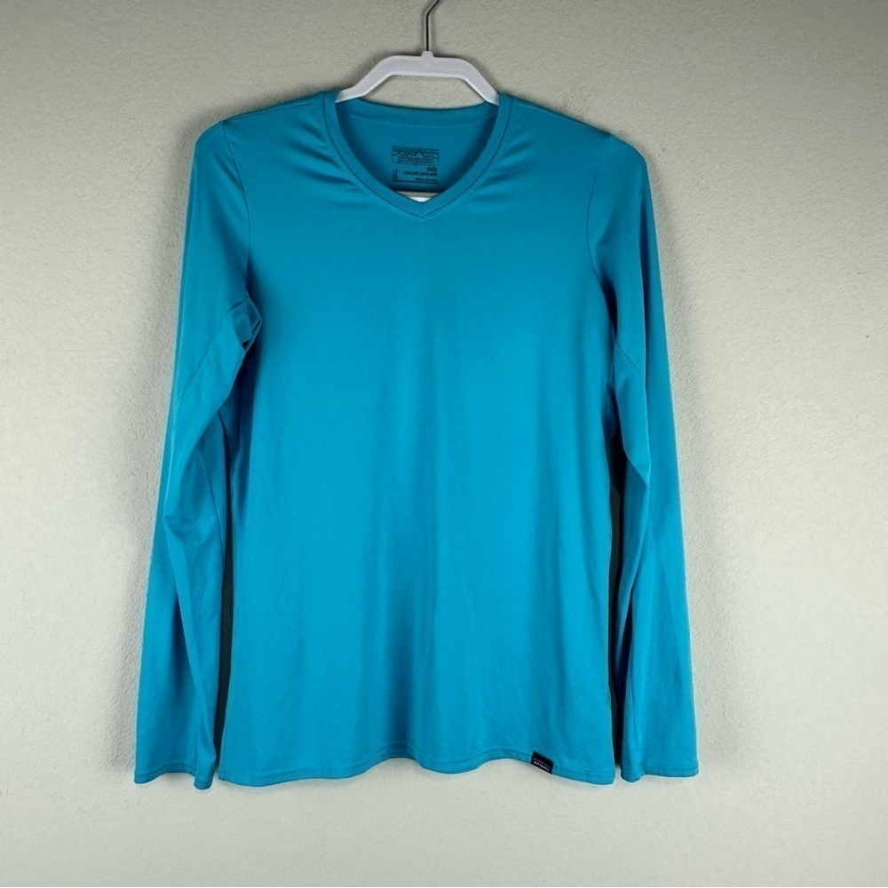 Patagonia Blue Long Sleeve Capilene Daily Baselayer Tee Shirt Size Medium
